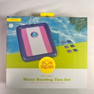 Sun Squad Inflatable Water Beanbag Toss Set Floating Pool Cornhole Game 7pc NEW